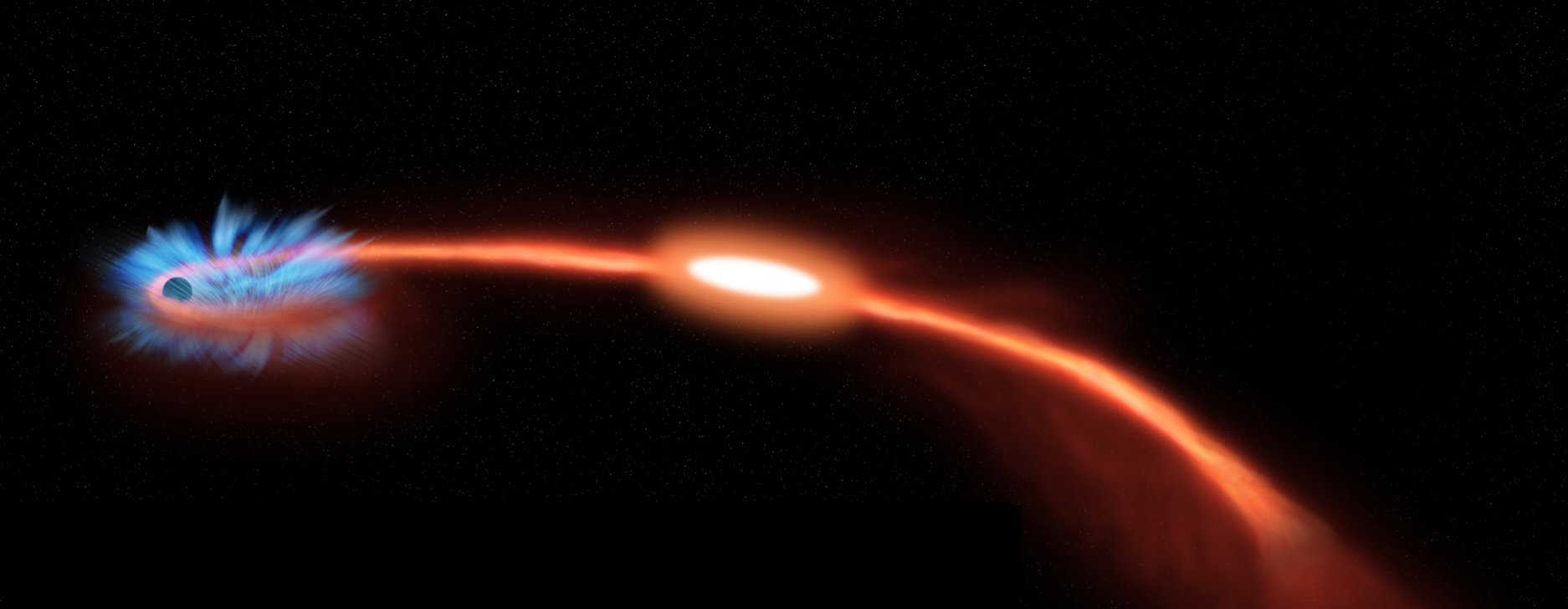Black hole gruesomely rips apart star in another galaxy Staring Up